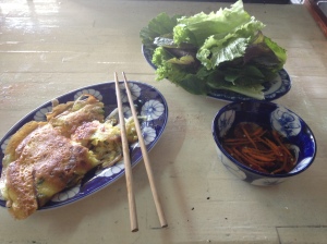Bahn Xeo Tom Thit - Vietnamese pancake with Pork and Shrimps.
